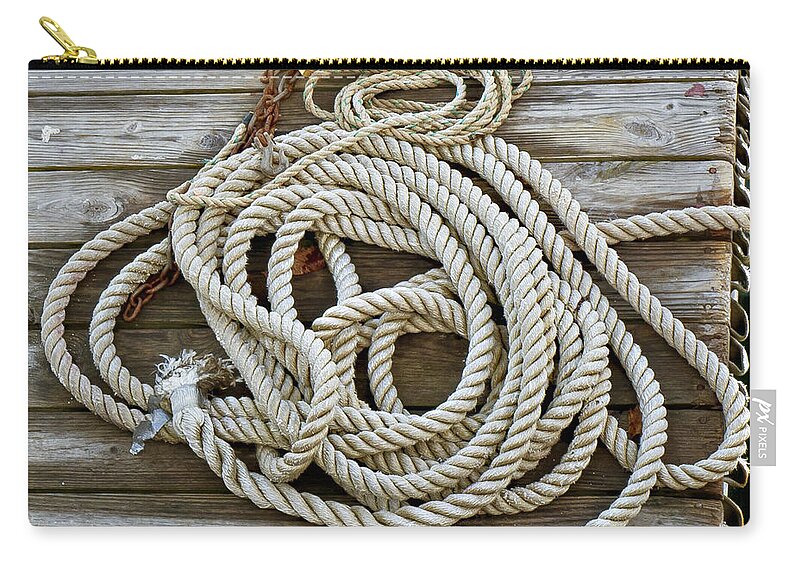 Rope Zip Pouch featuring the photograph Rope by Frank Winters