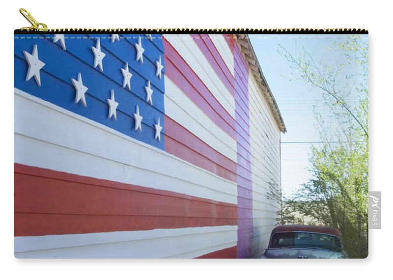 Flames Zip Pouch featuring the photograph Route 66 America by Bob Christopher