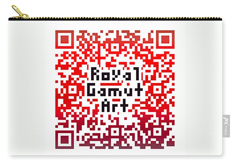 Qr Zip Pouch featuring the digital art Royal Gamut Art - QR code by Tom Roderick