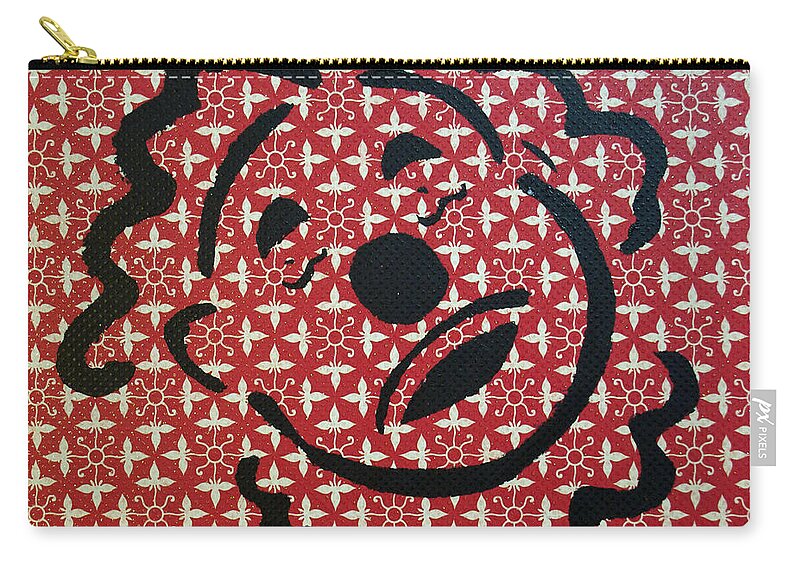 Tillie Of Asbury Park Carry-all Pouch featuring the painting Sad Clown on Red by Patricia Arroyo