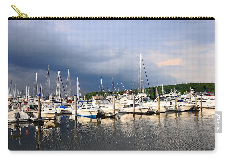 Harbor Zip Pouch featuring the photograph Safe Harbor by CM Stonebridge