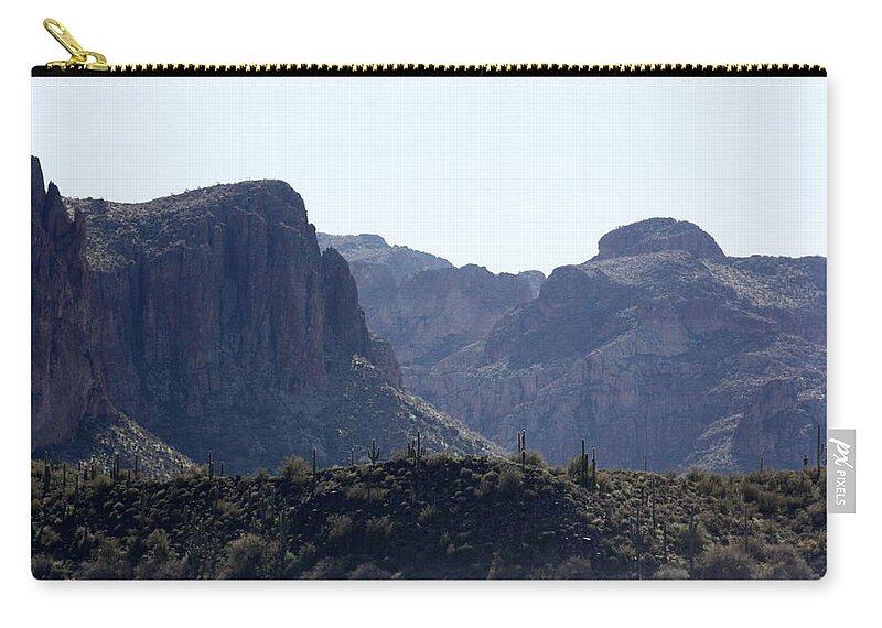 Sagouro Zip Pouch featuring the photograph Sagouro Lake Arizona by Kim Galluzzo