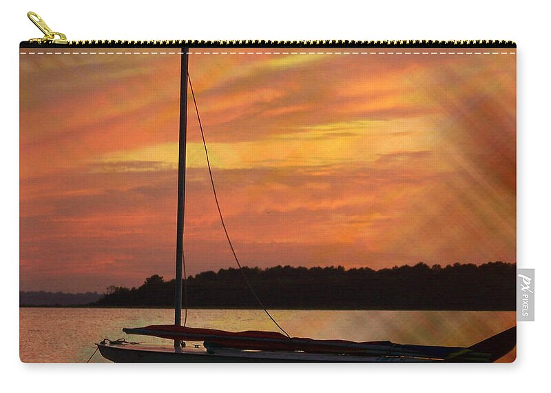 Sailboat Zip Pouch featuring the photograph Sailin' On Dewey by Trish Tritz
