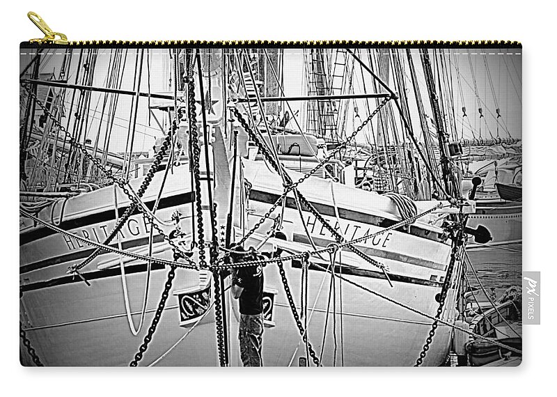 Seascape Zip Pouch featuring the photograph Sailing Heritage by Doug Mills