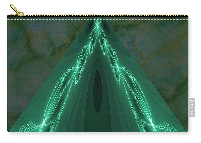 Fractal Zip Pouch featuring the photograph Sailing The Electric Green Sea by Carol Senske