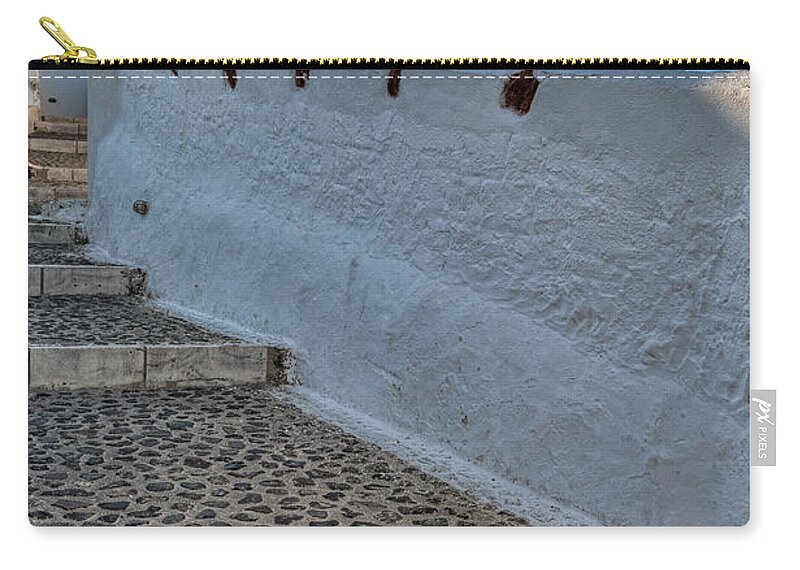 Aegean Zip Pouch featuring the photograph Santorini - Greece by Constantinos Iliopoulos