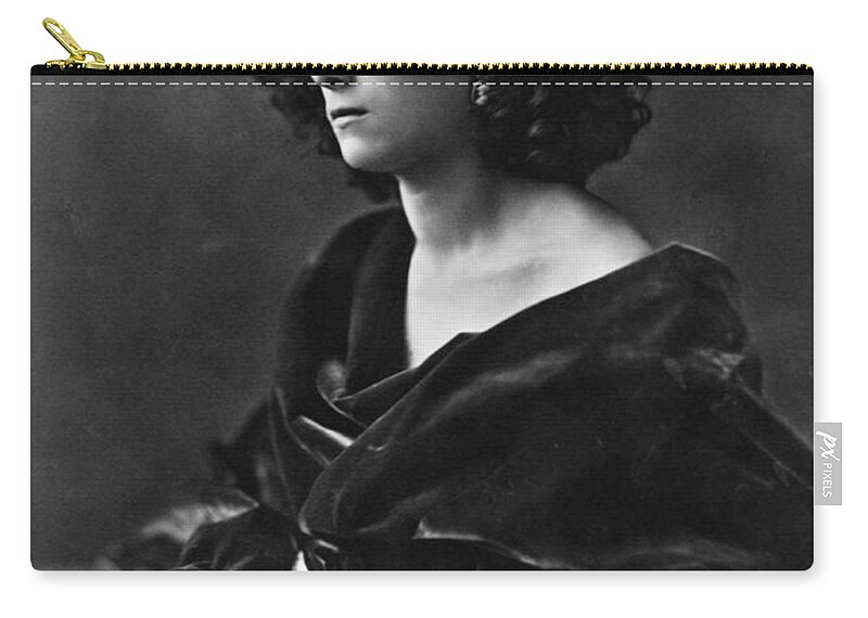 History Zip Pouch featuring the photograph Sarah Bernhardt, French Actress by Photo Researchers