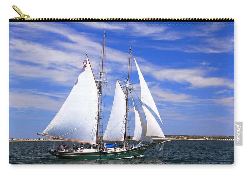 Schooner Zip Pouch featuring the photograph Schooner under sail by Roupen Baker