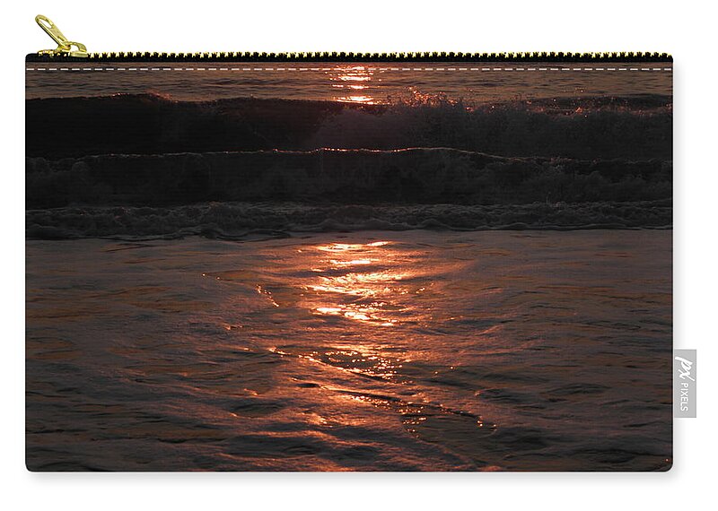 Sea Zip Pouch featuring the photograph Sea Foam And Wave Reflections by Kim Galluzzo