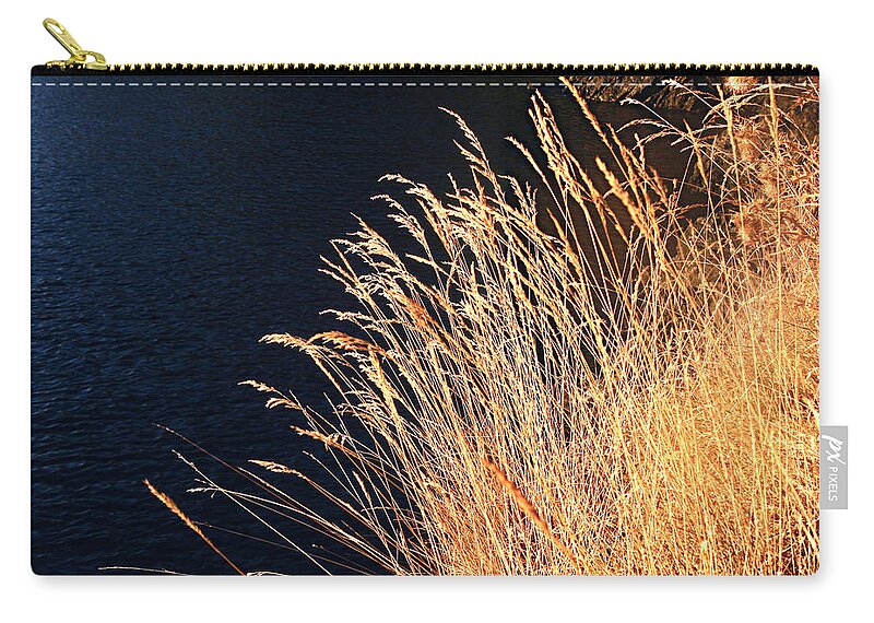 Seagrass Zip Pouch featuring the photograph Seagrass in Gold by Lorraine Devon Wilke