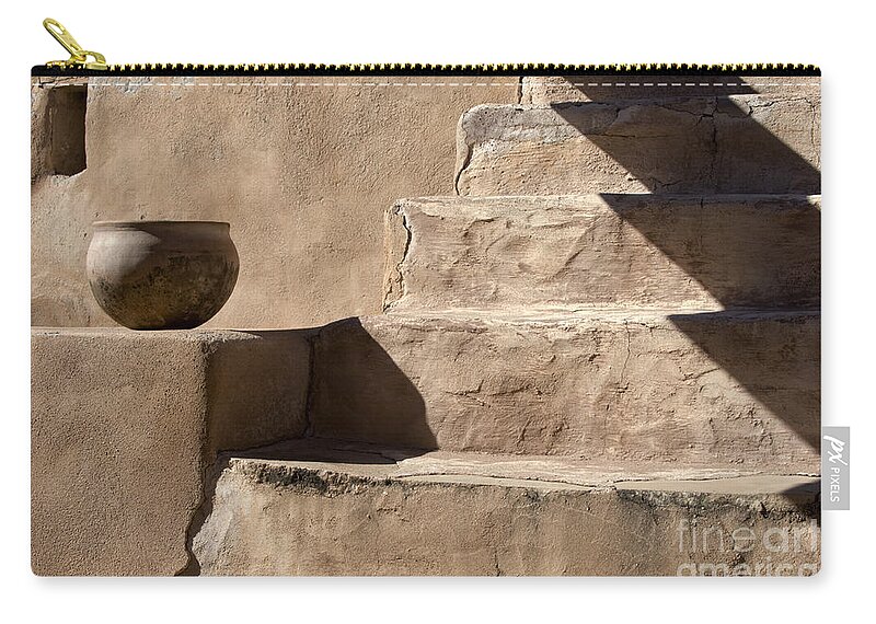 Bronstein Zip Pouch featuring the photograph Shadows of Tumacacori by Sandra Bronstein