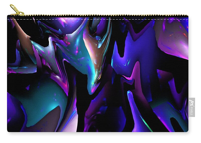 Abstract Zip Pouch featuring the digital art Shards Heart and Soul by David Lane