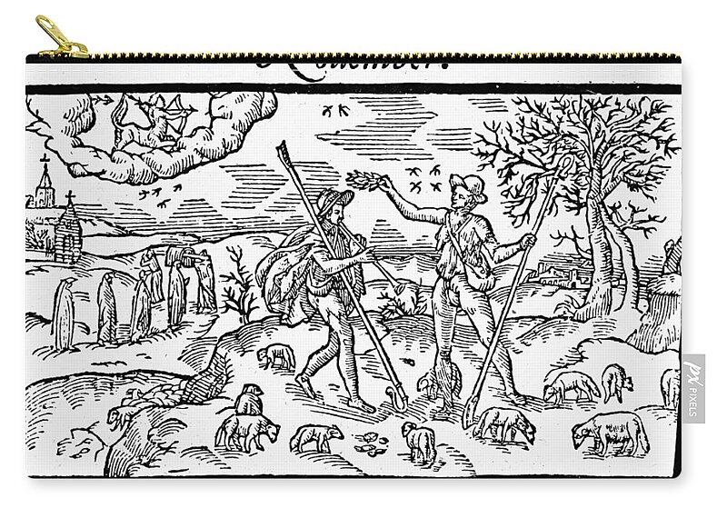 1597 Zip Pouch featuring the photograph Shepherd, 1597 by Granger