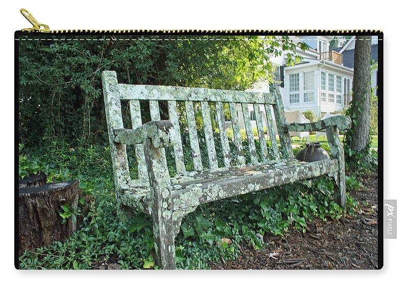 Landscape Zip Pouch featuring the photograph 'Sit-a-Spell' by PJQandFriends Photography