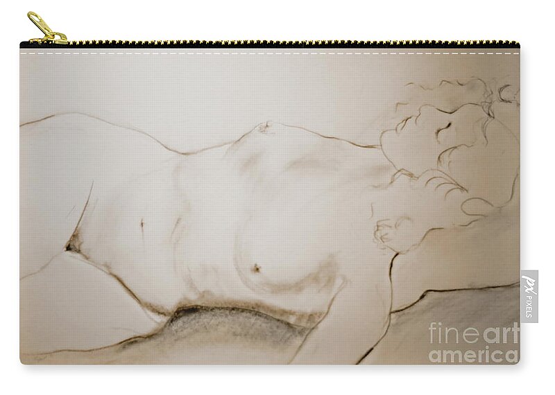 Woman Carry-all Pouch featuring the drawing Sleep by Rory Siegel