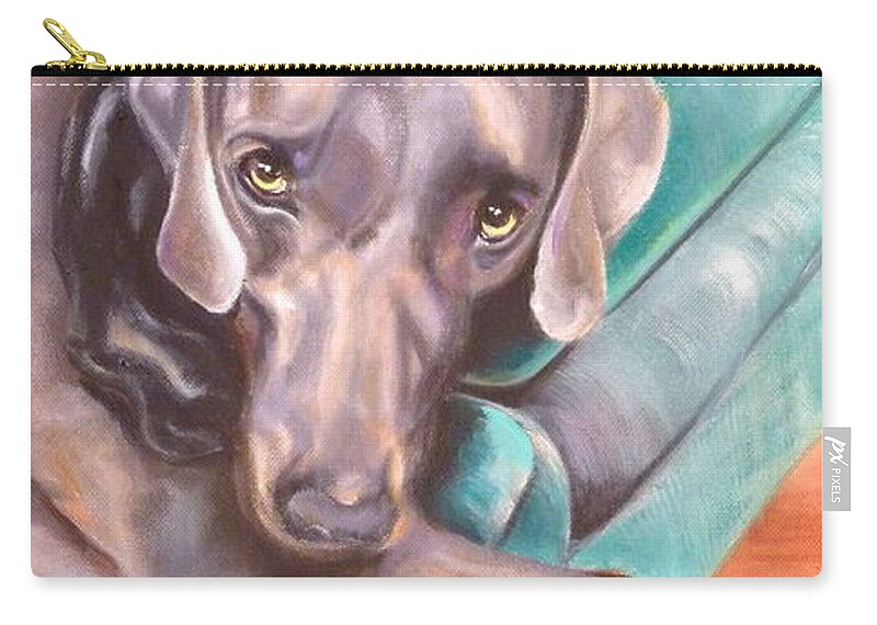 Dog Zip Pouch featuring the painting Sofa Serenade 1 by Susan A Becker
