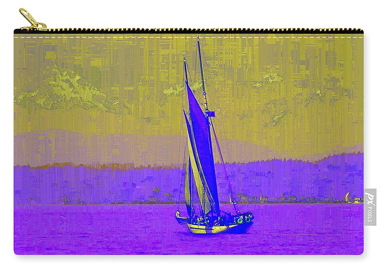 Sail Zip Pouch featuring the digital art Sound Sailin 7 by Tim Allen