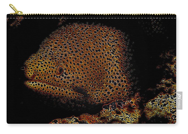 Spotted Moray Eel Zip Pouch featuring the photograph Spotted Moray Eel by Bill Owen