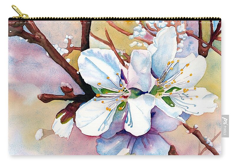 Watercolor Zip Pouch featuring the painting Sprung by Gerald Carpenter