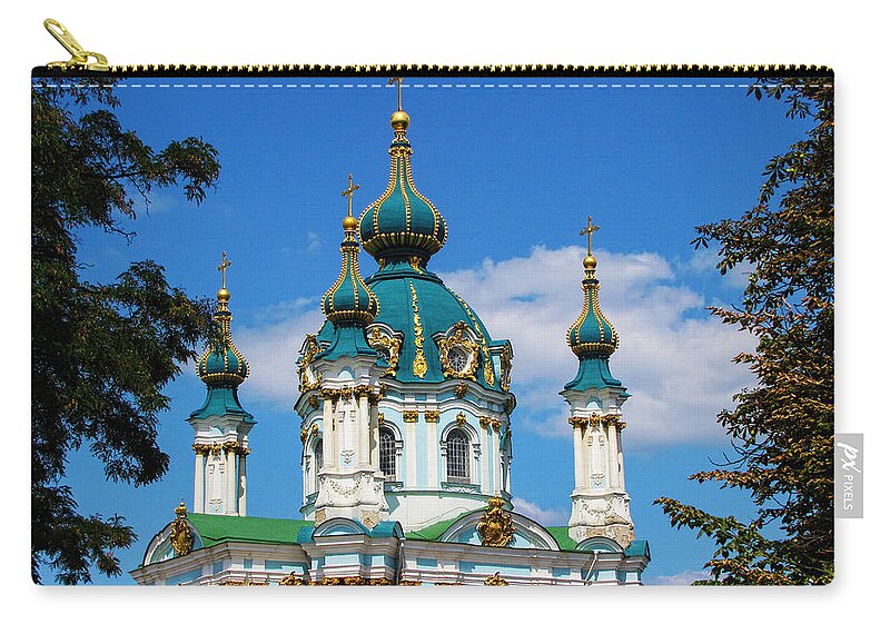 St Andrew's Zip Pouch featuring the photograph St Andrew's Church by David Gleeson