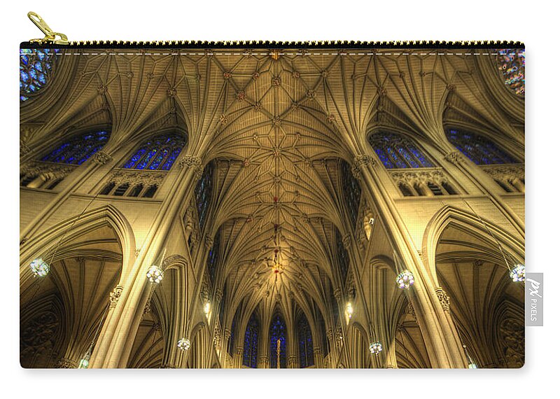 Art Zip Pouch featuring the photograph St Patrick's Cathedral - New York by Yhun Suarez