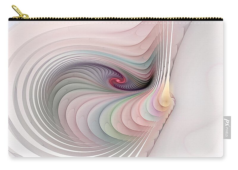 Fractal Zip Pouch featuring the digital art Stairs to Where by Richard Ortolano
