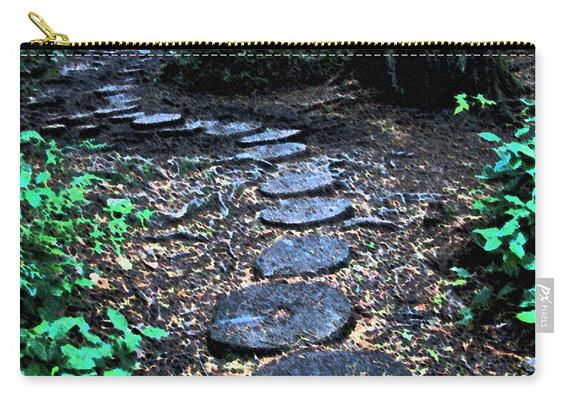 Path Zip Pouch featuring the photograph Steps to Cape Flattery by Marie Jamieson