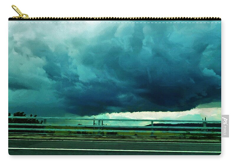 Storm Zip Pouch featuring the digital art Storm Approaching by Steve Taylor