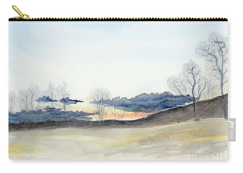 Winter Zip Pouch featuring the painting Stormy Sky by Jackie Irwin