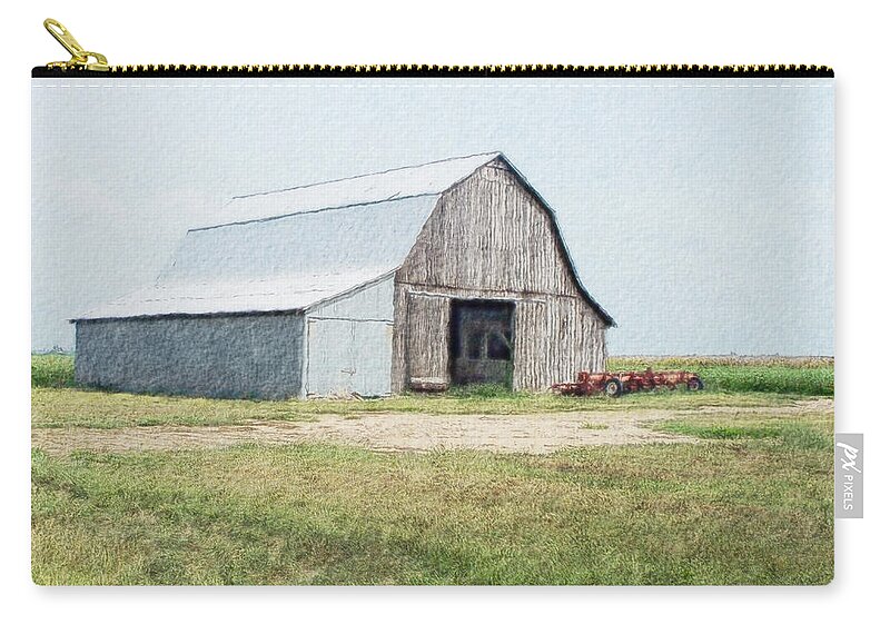 Arcitecture Zip Pouch featuring the digital art Summer Barn by Debbie Portwood