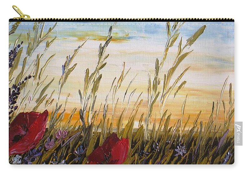Summer Zip Pouch featuring the painting Summer dream by Amalia Suruceanu
