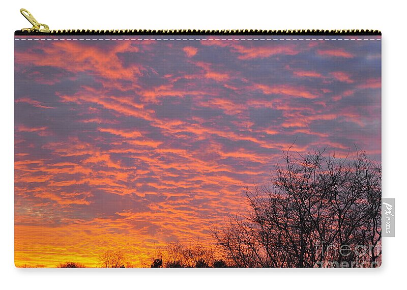 Red Sky Zip Pouch featuring the photograph Sun explosion by Dejan Jovanovic