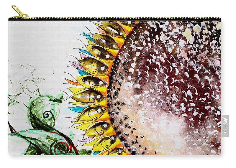  Zip Pouch featuring the painting Sunflower Fish 3 by J Vincent Scarpace