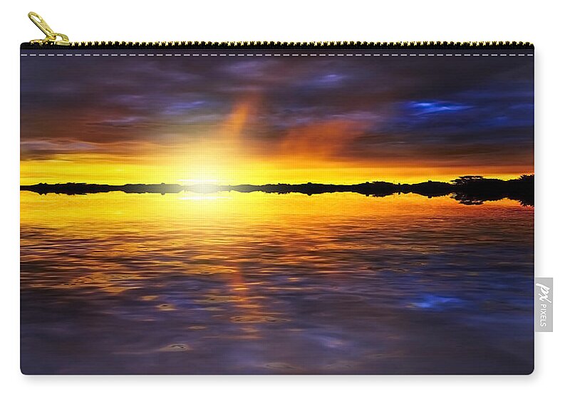 Abstract Zip Pouch featuring the photograph Sunset by the River by Svetlana Sewell
