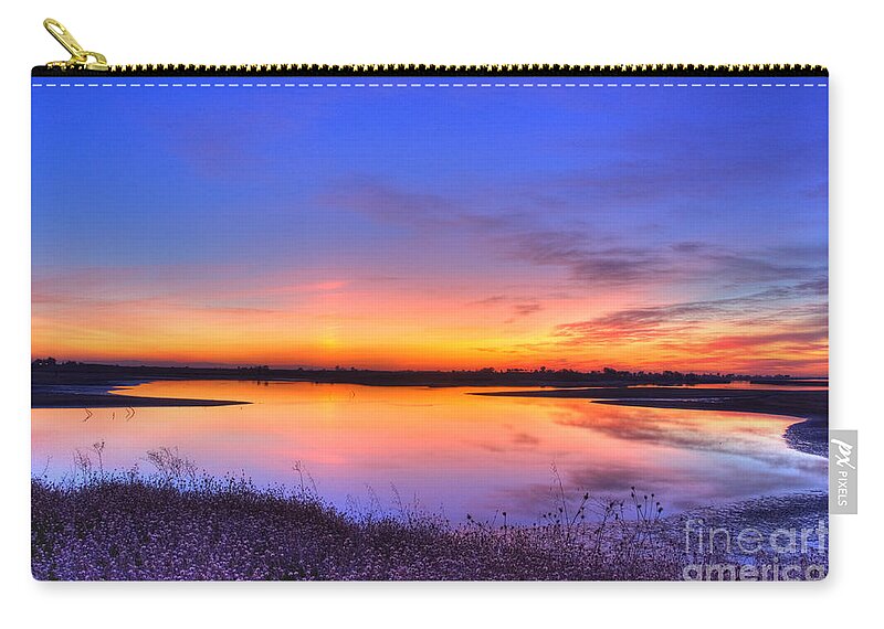 Sunset Zip Pouch featuring the photograph Sunset Reflection by Jim And Emily Bush