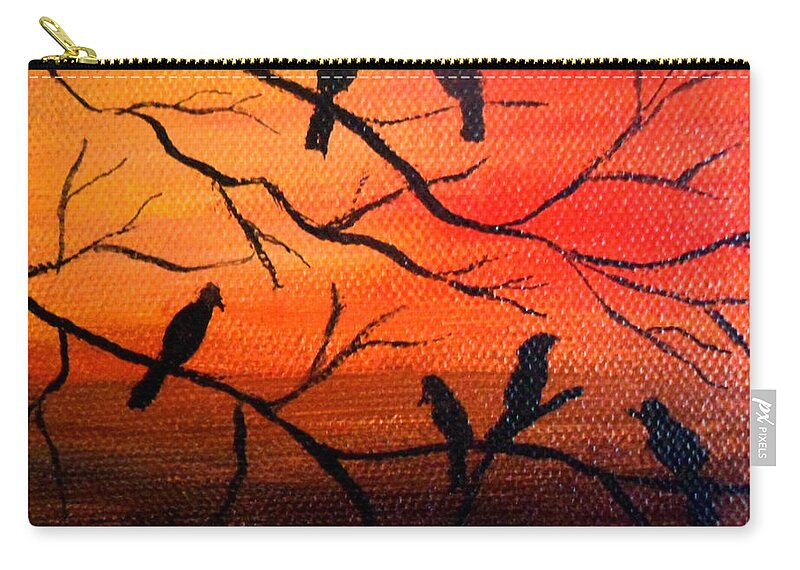 Sunset Zip Pouch featuring the painting Sunset Secrets by Julie Brugh Riffey