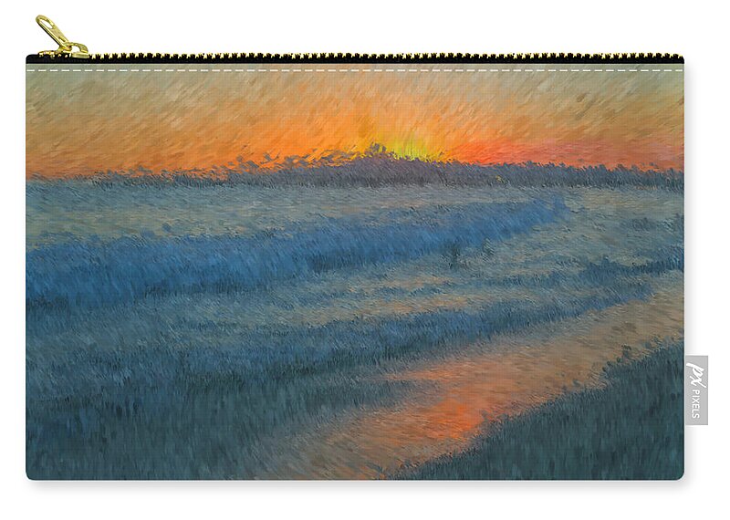 Sunset Zip Pouch featuring the photograph Sunset Surfers by Heidi Smith