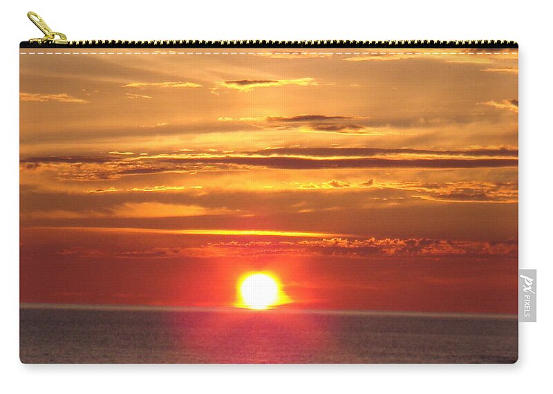 Sunset Zip Pouch featuring the photograph Superior Setting by Bonfire Photography