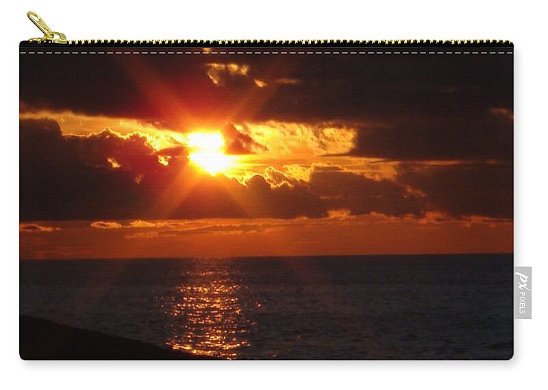 Lake Superior Zip Pouch featuring the photograph Superior Sunset by Bonfire Photography