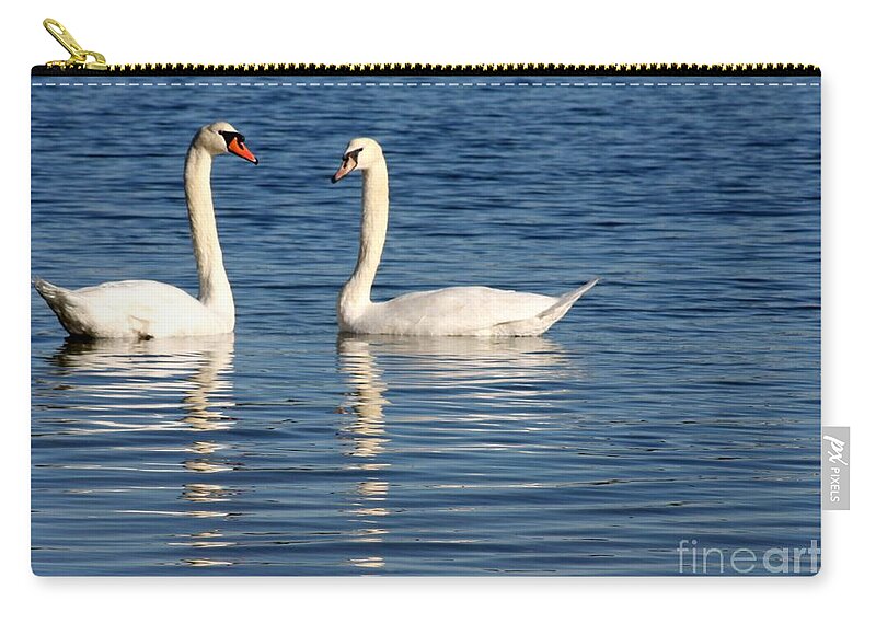 Swans Zip Pouch featuring the photograph Swan Mates by Sabrina L Ryan