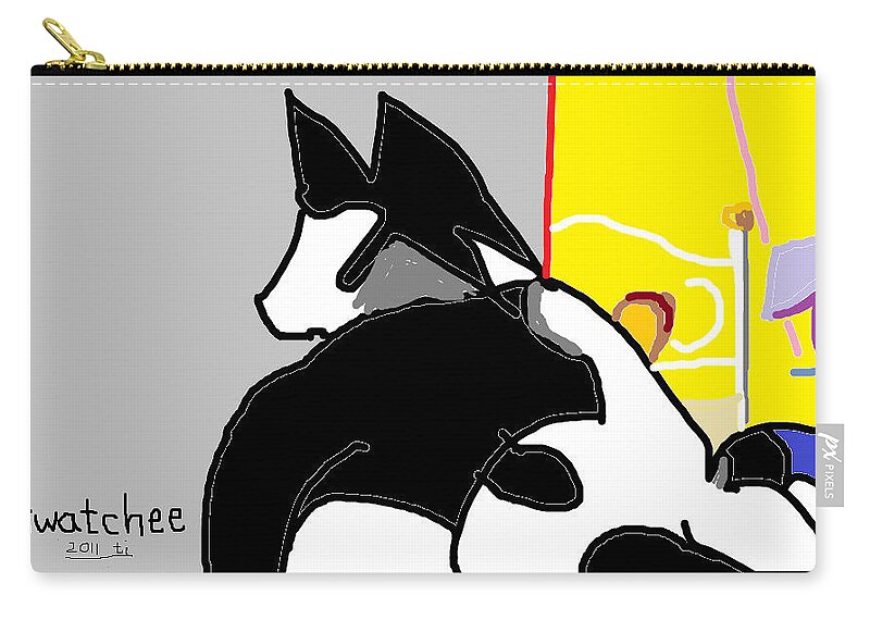 Animals Zip Pouch featuring the digital art Swatchee by Anita Dale Livaditis
