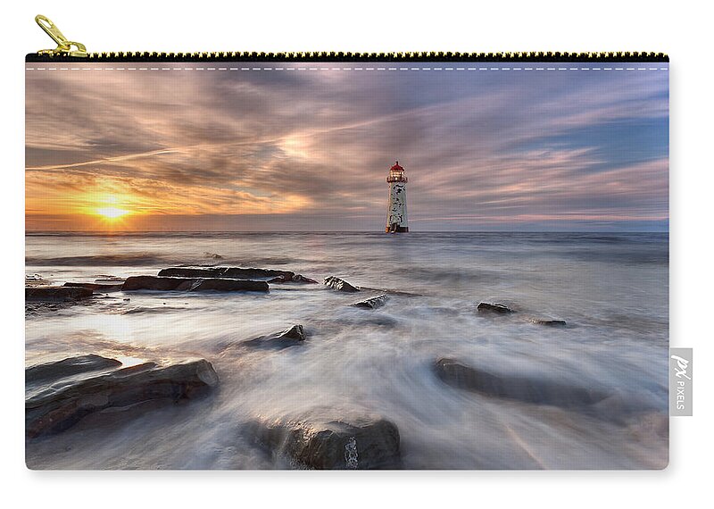 Lighthouse Zip Pouch featuring the photograph Talacre Lighthouse by B Cash