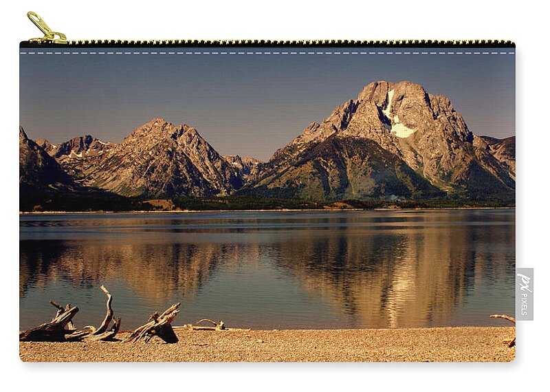 Grand Teton National Park Zip Pouch featuring the photograph Teton Panoramic by Marty Koch