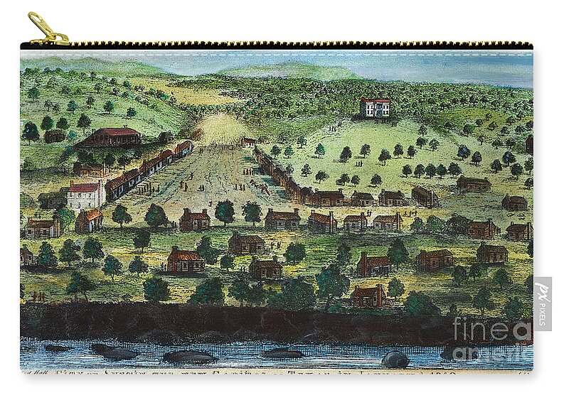 1840 Zip Pouch featuring the photograph Texas: City Of Austin 1840 by Granger