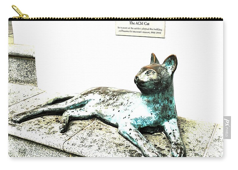 Peranakan Zip Pouch featuring the photograph The Asian Civilisations Museum Cat by Steve Taylor