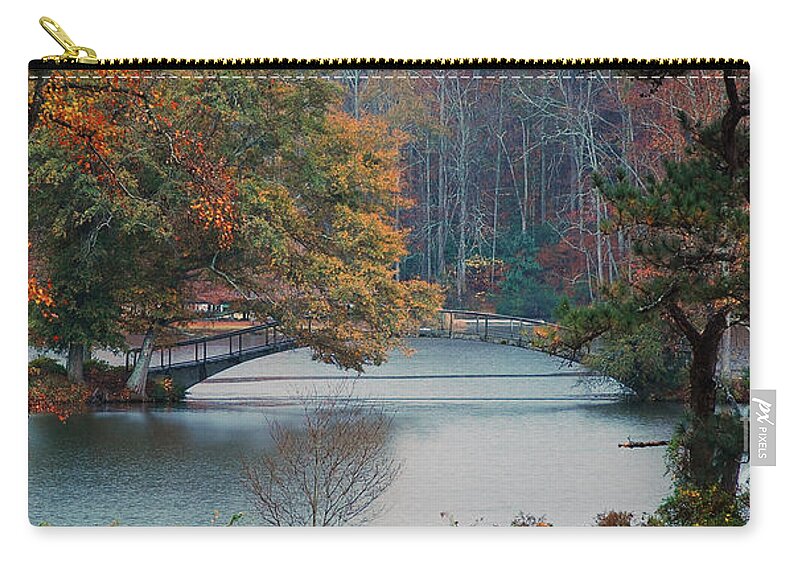 Bridge Zip Pouch featuring the photograph The Bridge at Callaway by Robert Meanor