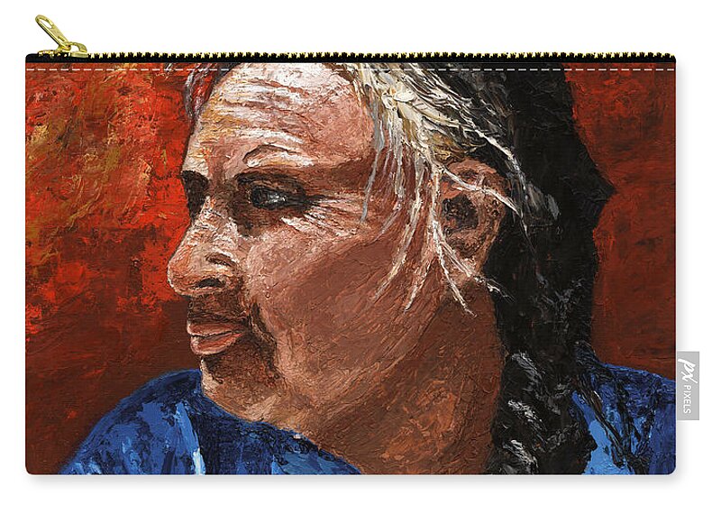 Indian Zip Pouch featuring the painting The Cabo Woman by Vic Ritchey