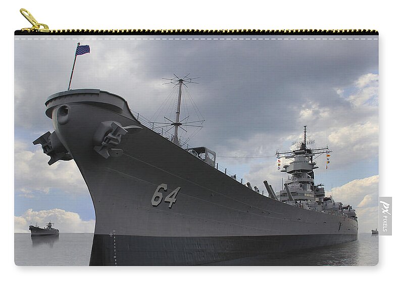 Battleship Zip Pouch featuring the photograph The Calm Before the Storm by Mike McGlothlen