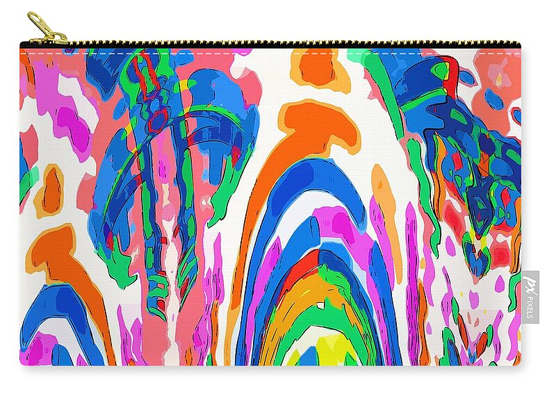Fountain Zip Pouch featuring the digital art The Colors Fountain by Alec Drake
