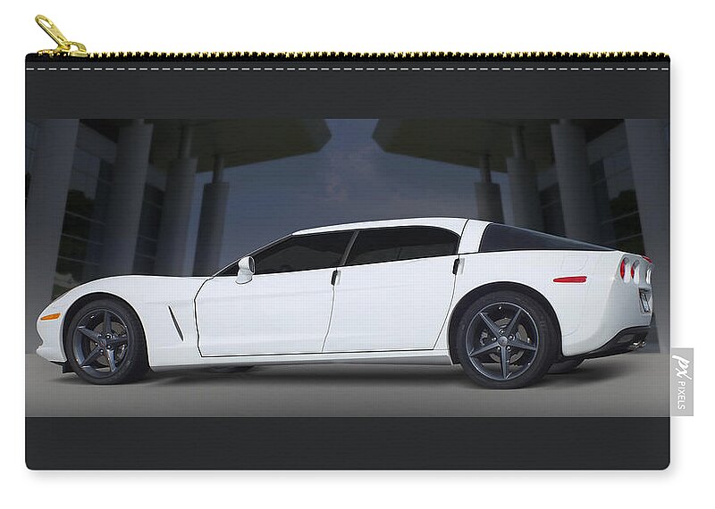 Chevy Zip Pouch featuring the photograph The Corvette Touring Car by Mike McGlothlen